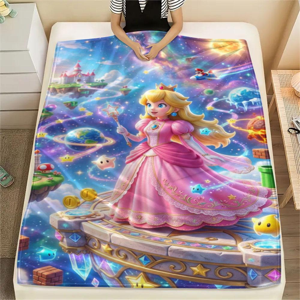 Super Mario Cartoon printing Flannel Blanket Bedroom Sofa Camping Warm blanket Gifts for family and friends-MJ014