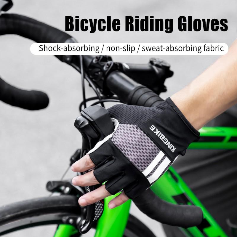 Cycling Protective Gear Safety Half-Finger Gloves Mountain Road Bike Riding Breathable Anti-Slip UV Protection Unisex Adult S