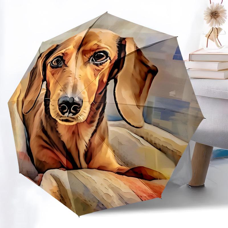 1pc Dachshund Automatic Open/Close Umbrella - Compact Travel Umbrella, Gift for Birthday, Holiday yy260106024