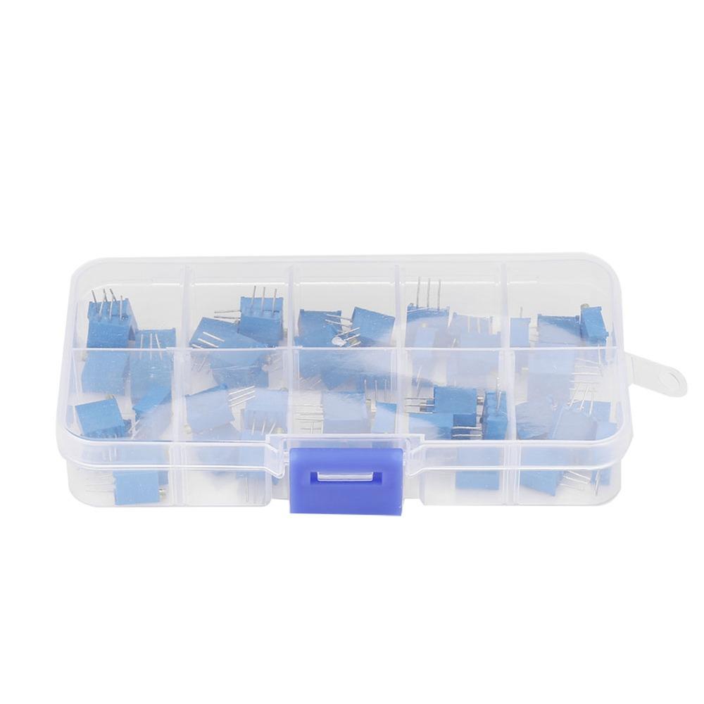 50PCS 10 Values Trimmer Pot Blue Potentiometer Adjustable Variable Resistor  Electronic Components