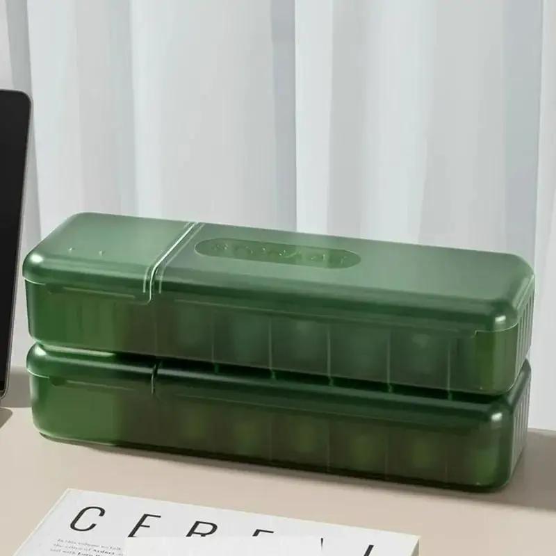 Solid Color Simple Cable Storage Box Organizer Charger Cord 7 Compartments Reusable Data Cable Storage Case Tools Accessories