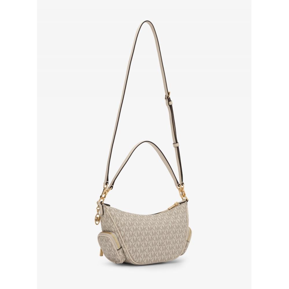 Michael Kors Merritt Convertible Pocket Crossbody Small   Mk Signature 35r6g0wc1b2605 Light Cream Multi