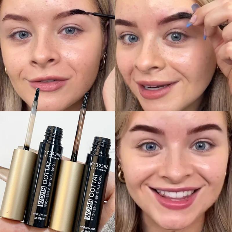 Waterproof Peel-off Eyebrow Gel Tint Semi Permanent Tearing Off Eyebrow Tattoo Enhancers Natural Lasting Dyeing Brow Cosmetics