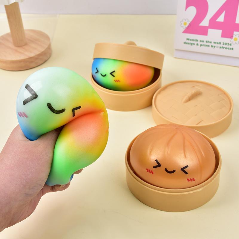 Popular Squishy Toys,Colorful Steamed Bun Decompression Toys, Reusable Rebound, Blind Box, Office Stress Relief Gifts For Adult