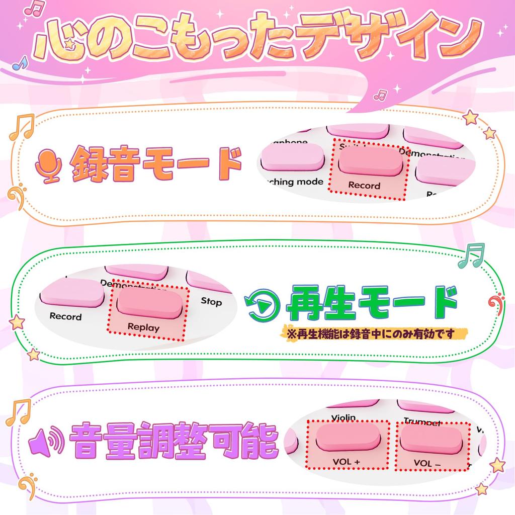 Cute Stone Piano Toy Keyboard 3 In 1 How To Play Educational Toy with Microphone 8 Types of Instrument Effects Light Navigation Lesson Mode Light