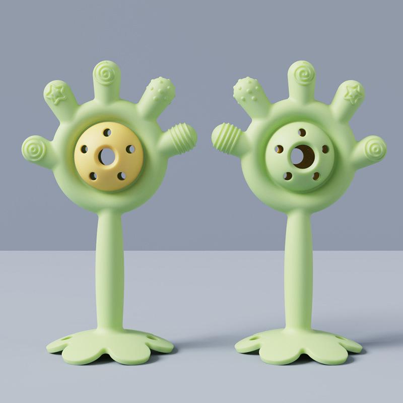 Silicone Baby Teether Rattle: Soothing Chew Toy for Oral Stage Development