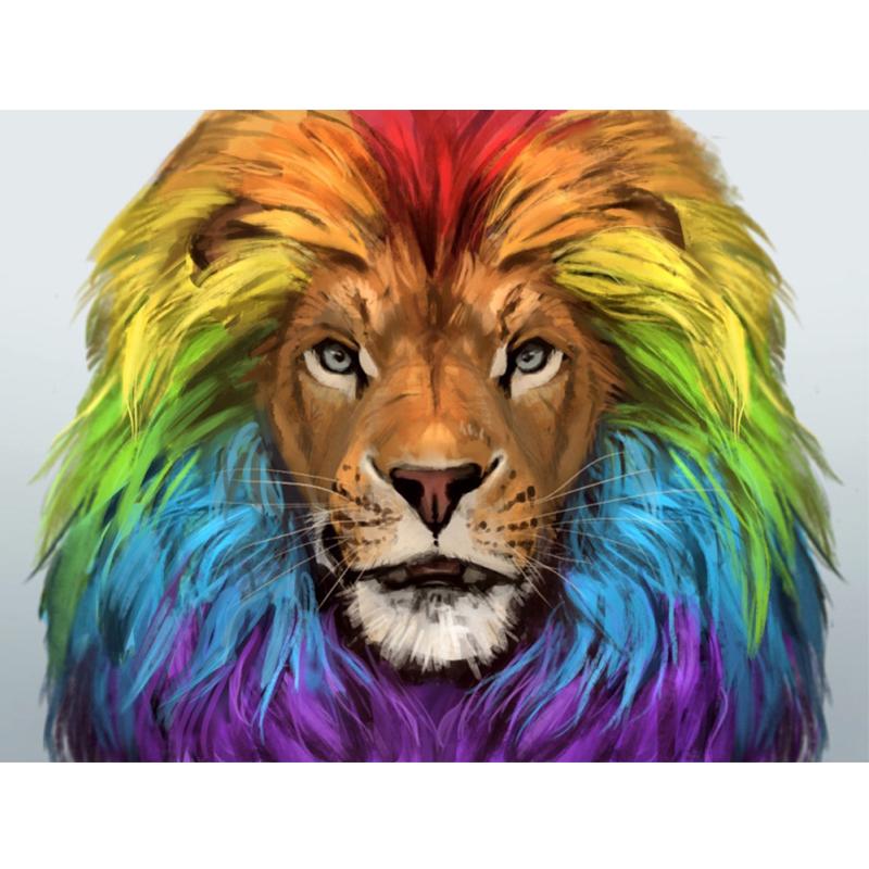 5D Diamond Painting Kit Full SquareRound Drill Cross Stitch White Lion King Rhinestone Mosaic Crafts Animal Diamond Embroidery Room Decor