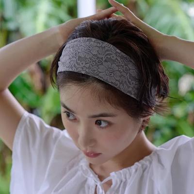Flower Lace Hair Band - Grey