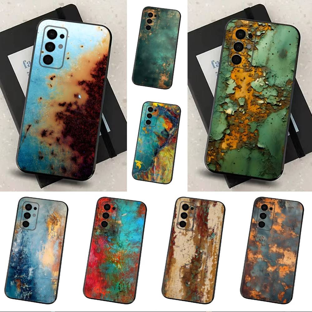 Retro Industrial Rusty Style Case For Samsung Galaxy A73,52,71,53,32,72,41,J7,22,Note,31,8,9,Soft Black Silicone Cover