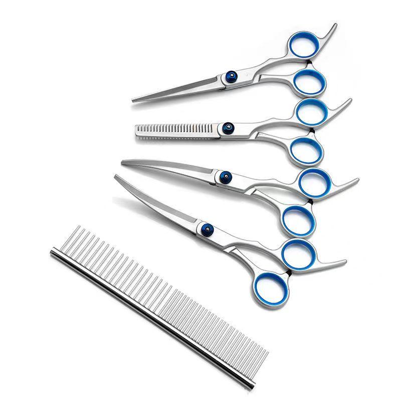 Dog Hair Cutting Bending And Thinning Scissors Shearing Dog Grooming Scissors Set