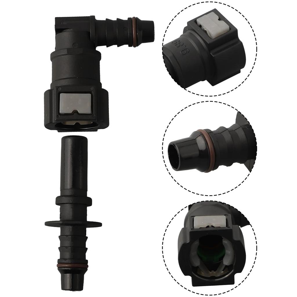 Fuel Line Hose Release Connector 90 Deg Black Fuel Line Hose Coupler Quick Release Connector SAE 9.89 Accessories