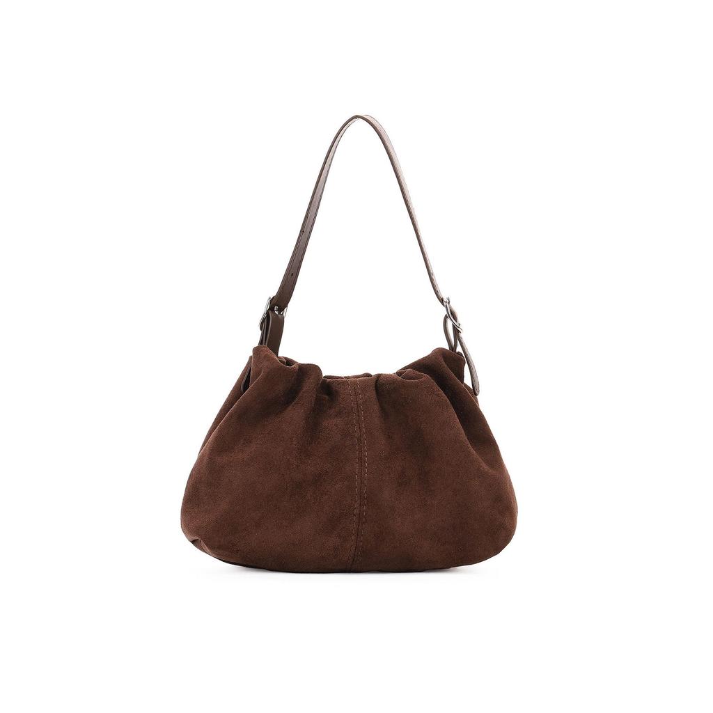 New Arrival Suede Cloud Pleated Shoulder & Crossbody Bag - Fashionable & Versatile for Autumn/Winter