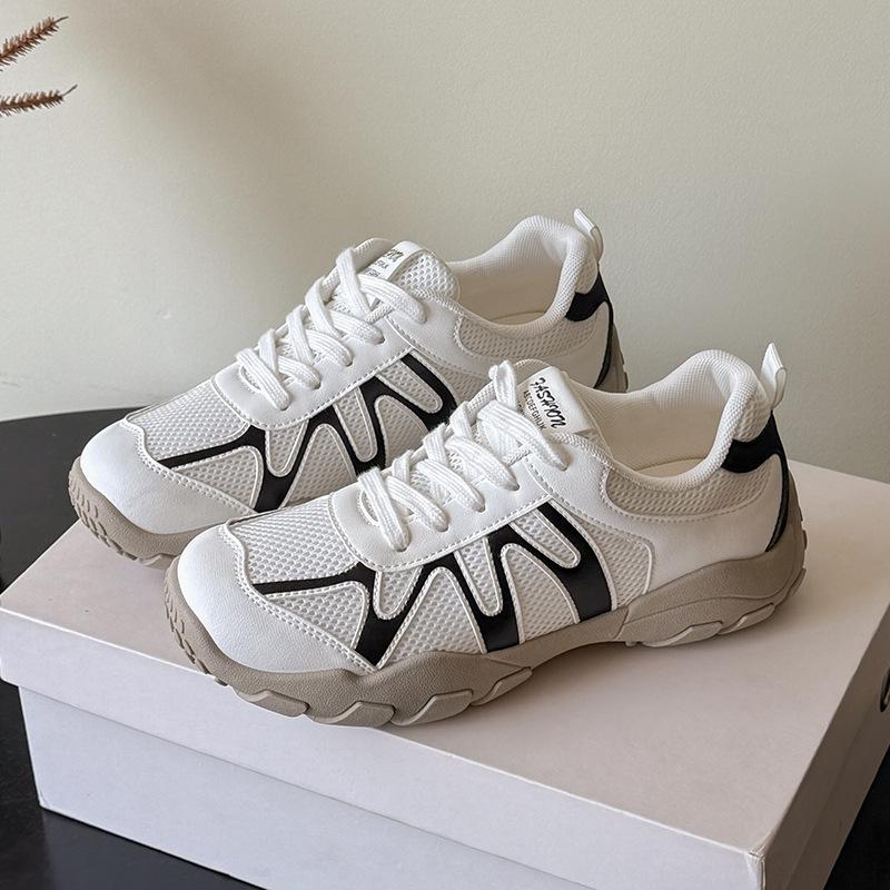 Korean version of high-end soft-soled small casual shoes 2025 summer new versatile fashion shit-stepping mesh women's shoes