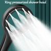 ABS Ring Pressurized Hollow Shower Head Home Bathroom Water Heater Bath Large Water Lotus Flower Drying Head 1/2 Hose Interface