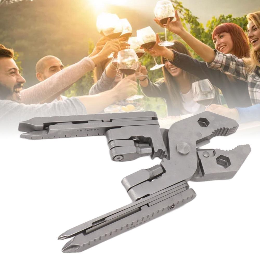 Foldable Multitool Pliers Silver Stainless Steel Tool High Strength Multi Tool  Home Repair