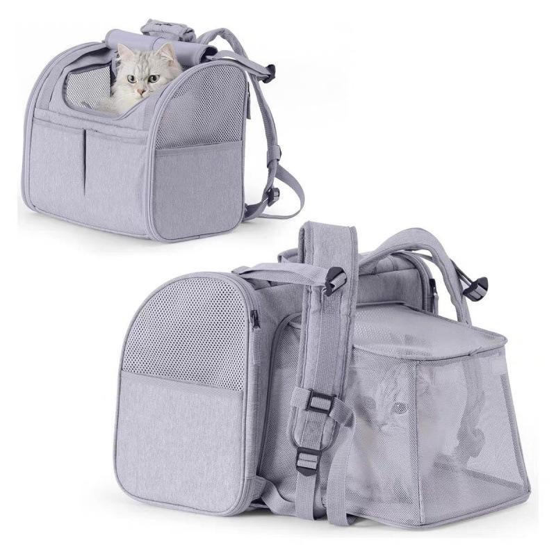 Expandable Breathable Cat Backpack with Double Shoulders - Portable Space Capsule for Large Cats