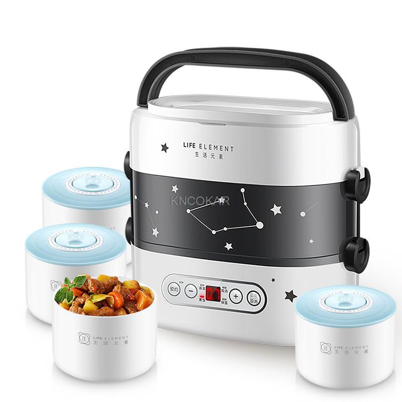 Smart Electric Lunch Box Small Rice Cooker Double Layer Automatic Heating Ceramic Liner Smart Touch LCD Appointment Timing 220-230V&EU