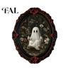 Gothic Refrigerator Magnets Halloween Dark Style Magnet, Retro Oval Photo Holiday Gifts Frame Decorative Magnetic Sticker for Metal