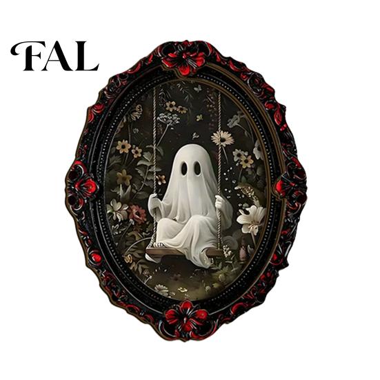 Gothic Refrigerator Magnets Halloween Dark Style Magnet, Retro Oval Photo Holiday Gifts Frame Decorative Magnetic Sticker for Metal