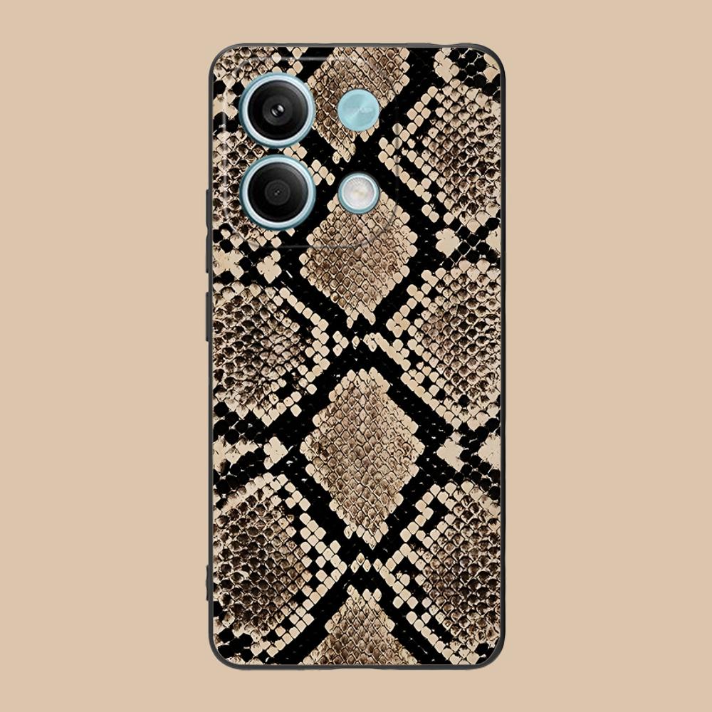 Snake Texture Mobile Phone Case for Xiaomi 15 14 13 12 Mi 11 T Ultra Lite Pro S X 5G Colour Printing Protective Cover Cellphones