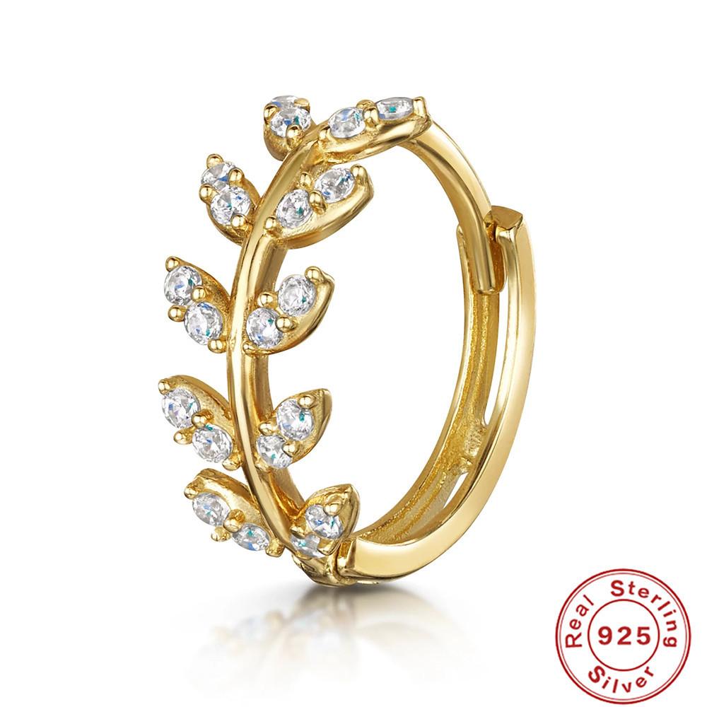 S925 Sterling Silver Cartilage Piercing Zircon Diamond Earrings Ear Buckle Earrings Earbone Ring Hipster Earrings