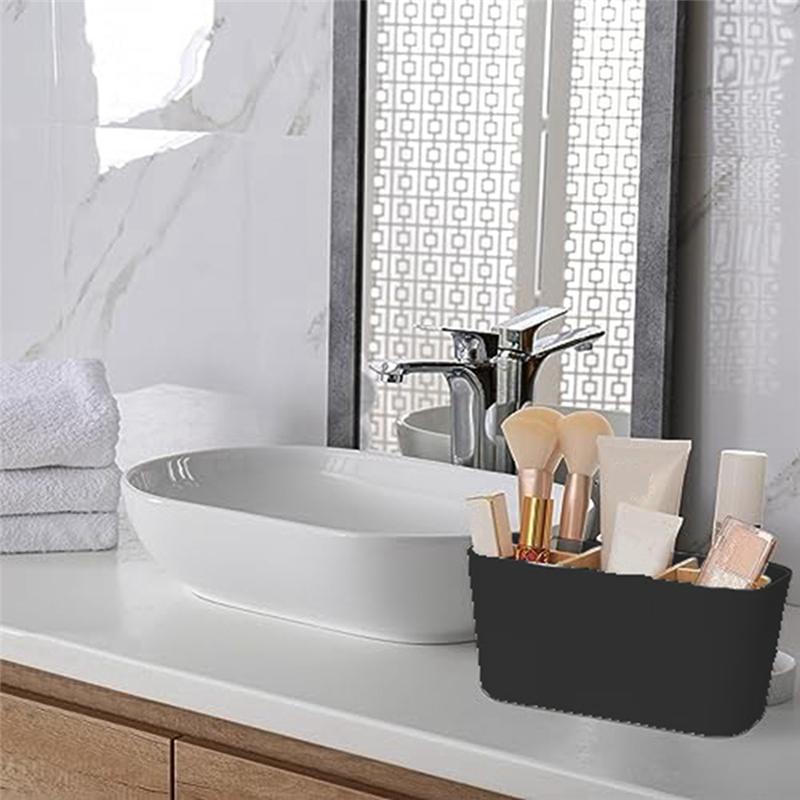 Toothbrush Holders For Bathrooms 5 Slots Toothpaste Organizer With Bamboo Divider Bathroom Accessories Storage-A79G