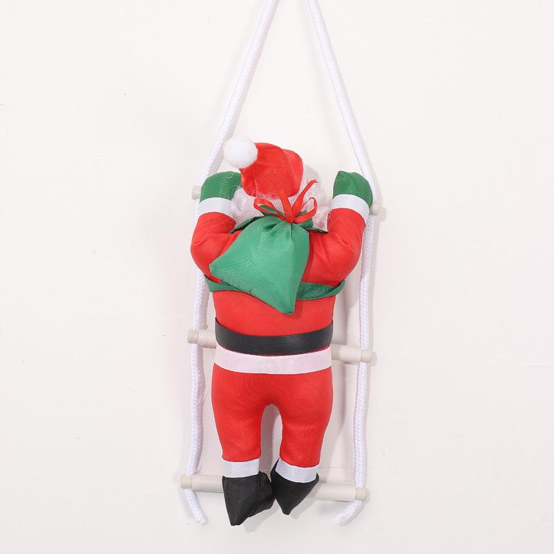 25CM Santa Claus Climbing Ladder Christmas Tree Ornament for Home, Hotel, and Mall Decor