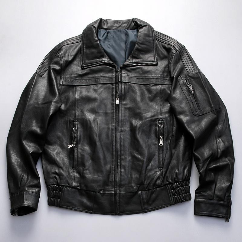 New Spring Flying Suit Leather Leather Jacket Men's and Women's Sheepskin Jacket