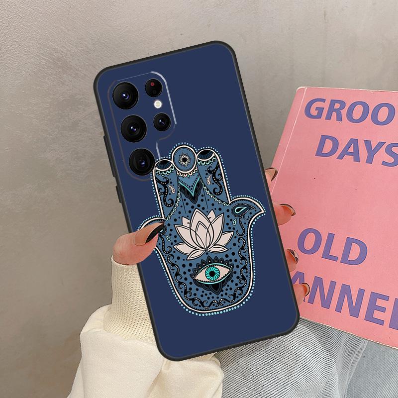 Hamsa Hand Of Fatima Case For Samsung Galaxy S24 Ultra S20 S21 S22 S23 S25 Ultra S9 S10 Plus S25 FE Cover Coque
