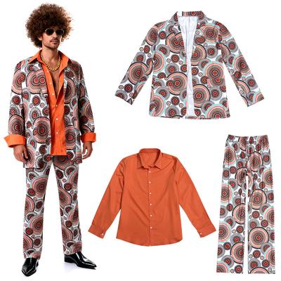 Paar 70er/80er Hippie Disco Karnevalskostüm Set