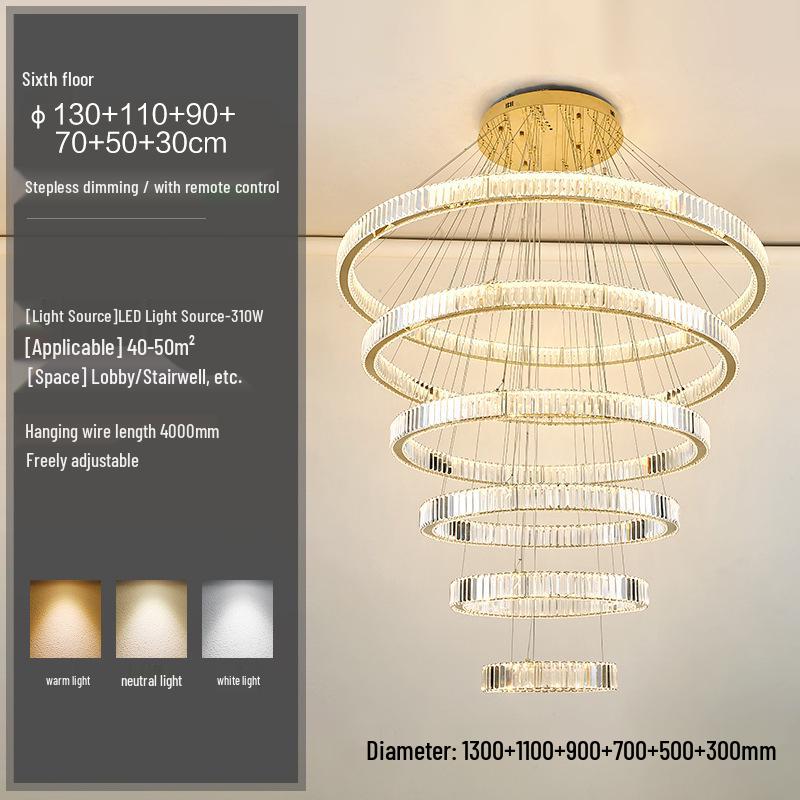 Post-Modern Light Luxury Crystal Chandelier for Living Rooms and Hotel Lobbies