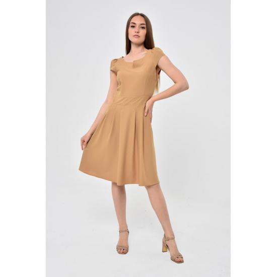 Women's Summer Pleat Detailed Short Sleeve Mini Dress