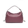 Trendy women's bags factory direct sales first layer sheepskin pure hand-woven bag portable crossbody versatile pillow bag