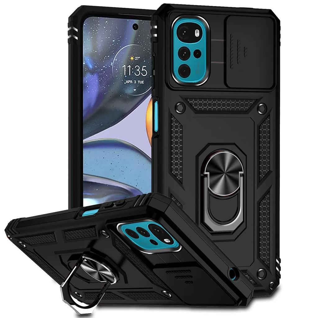 Armor Shockproof Case For Motorola Moto G22 G 5G G32 G52 G82 G62 5G X40 Pro G Stylus G PLAY G Power 5G 4G Ring Holder Lens Cover