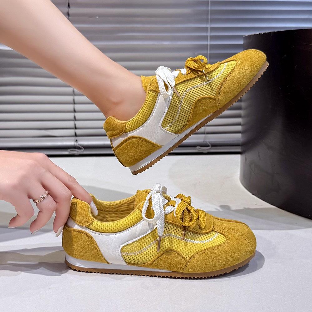 Mesh double lace-up German training shoes women's summer 2025 new fashion versatile foot small sports casual white shoes