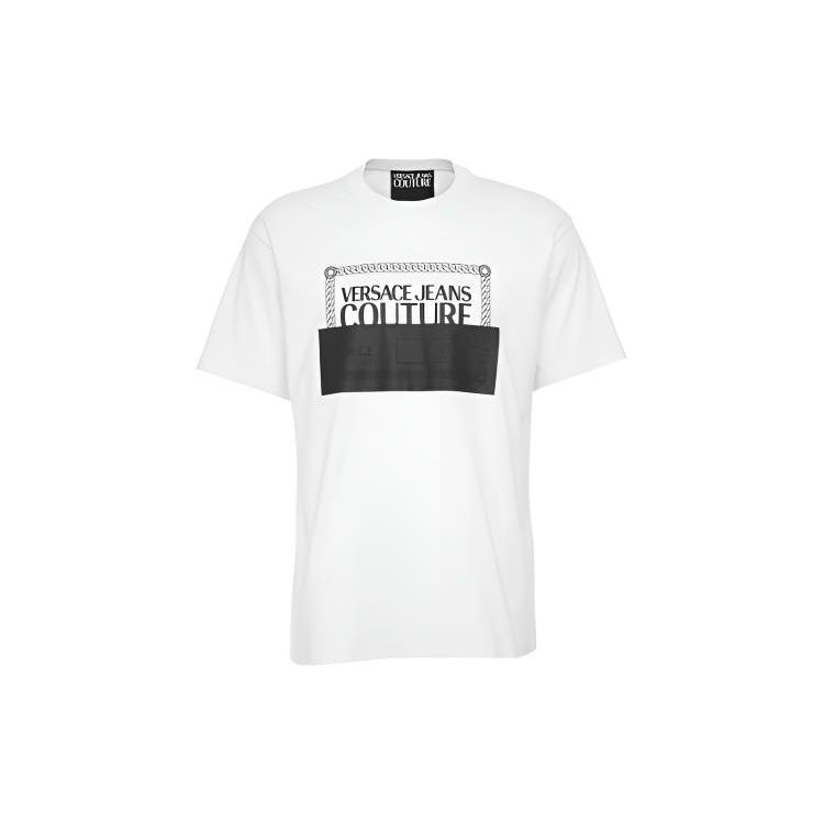 Versace Round Neck Logo Print Short Sleeve T-Shirt Men Tops 72GAHP0-3CJ00P-21003