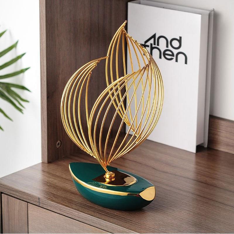 Minimalist Ceramic Metal Sculpture Modern Home Decoration Living Room Desktop Office Decoration Accessories Crafts Gifts W5315