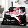 Custom Name "Angel Pink Flight" Blanket for Couch & Bed, Plush Cozy Fuzzy Blanket Super Soft & Warm Blankets for Fall and Winter. 0908426