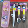 Disney 3D Cartoon Children's Stainless Steel Cutlery Set: Fork, Spoon, and Training Chopsticks