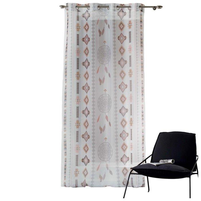 Voilage a oeillets 140 x 260 cm Indila Blanc beige
