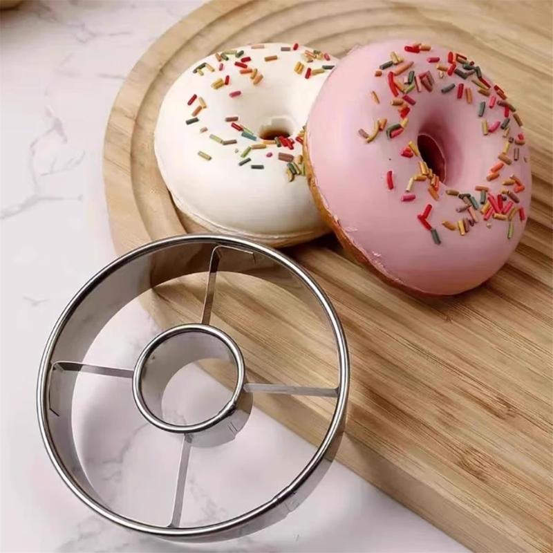 Set of 2 Commercial Stainless Steel Dessert Mold Cutters Baking Accessories Metal Texture Suitable for Baking Cookie