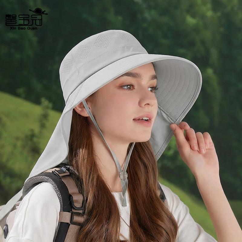 Outdoor Sun Protection Hat For Women With Adjustable Ponytail Hole And Wide Brim Fashionable Fisherman Cap