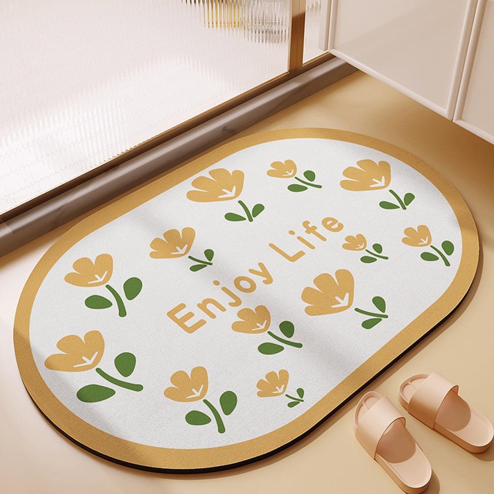 1PC Modern Simple Light Luxury Bathroom Non-Slip Absorbent Mat Toilet Toilet Door Dirt Absorbent Quick Drying Mat