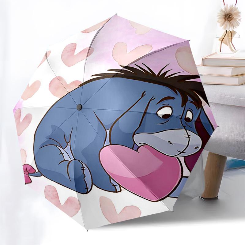Winnie and Friends Themed Travel Umbrella-8 Ribs Automatic Opening and Closing, Portable Folding Design, Compact and Stylish Umbrella