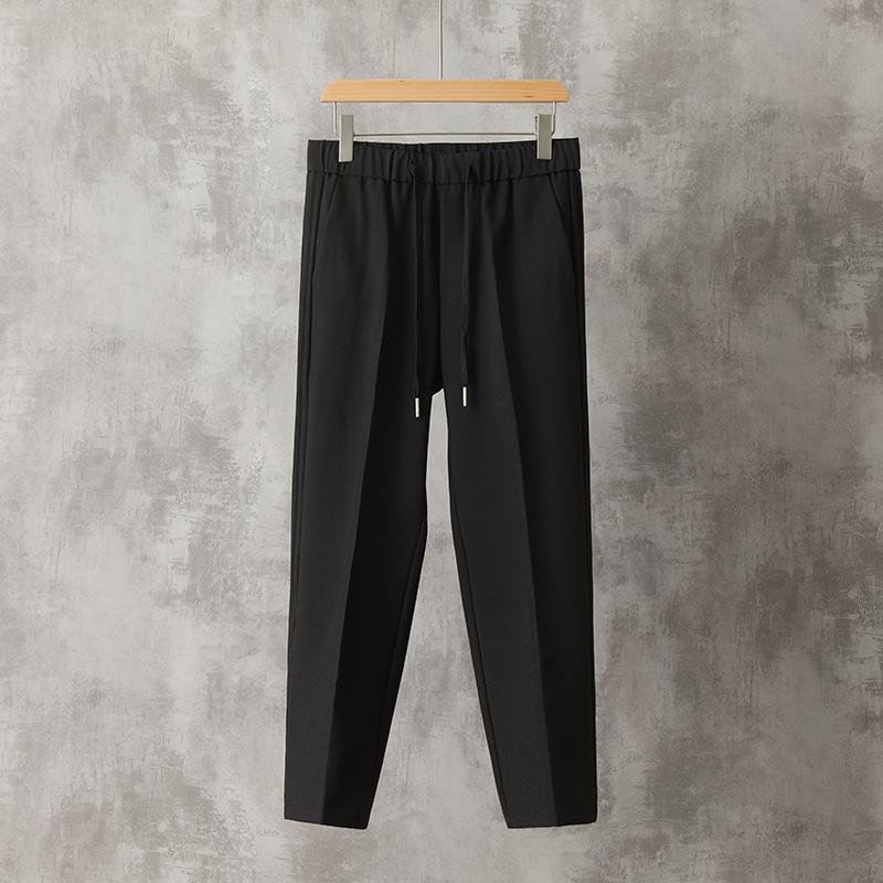 Spring and summer new casual trousers men's Korean version drop feeling boys nine-point suit pants fashion tether suit pants