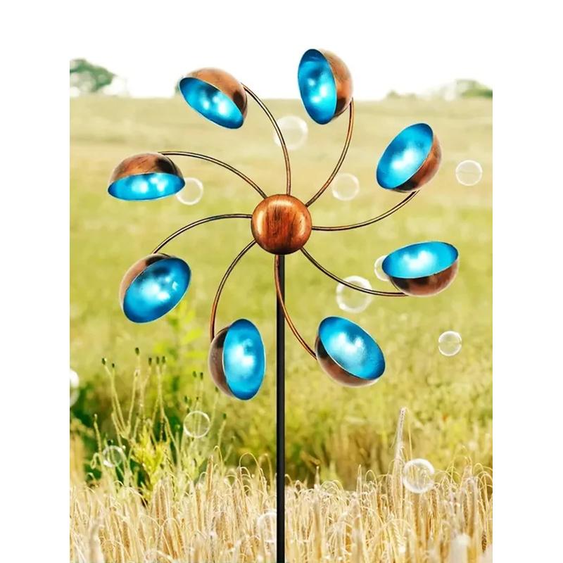 Metal Wind Rotator for Garden Outdoor Flower Shaped Windmill for Courtyard Art Decoration Rotating Windmill Wind Gyro Iron Art
