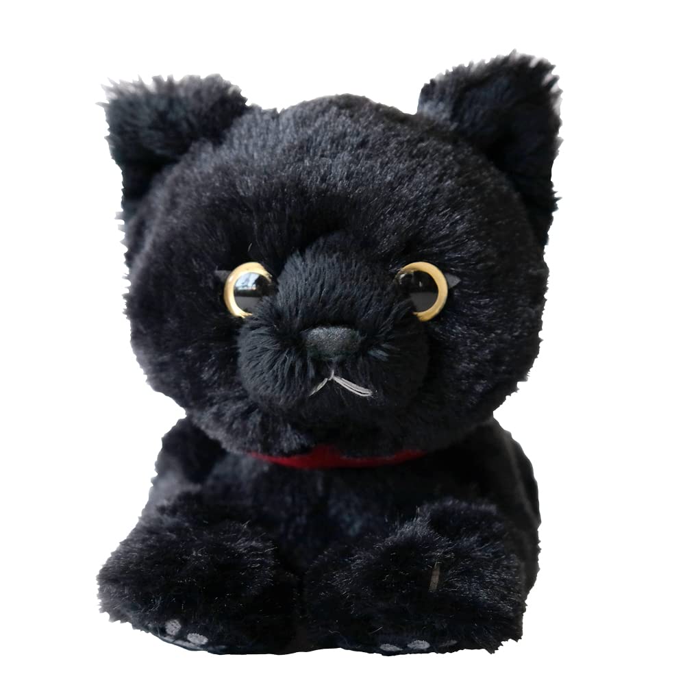 Sun Lemon Knee Cat Plush Toy, Black, SS, 11 X 12 X 29cm, Animal, P-8032