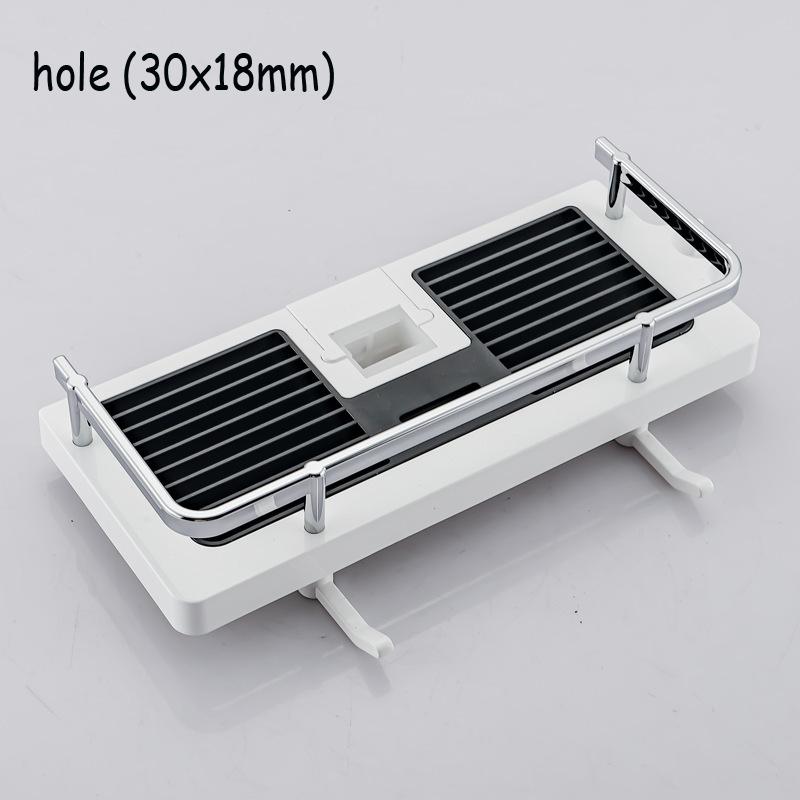 Bathroom Shower Storage Rack Organizer Pole Shelves Shampoo Tray Stand Single Tier No Drilling Lifting Rod Shower Head Holder