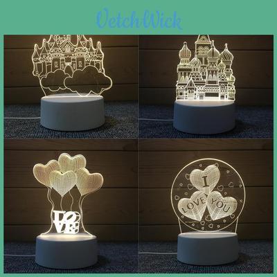 Sky Castle Heart Balloon 3d Night Light Creative Table Lamp Birthday Gift Nordic Style