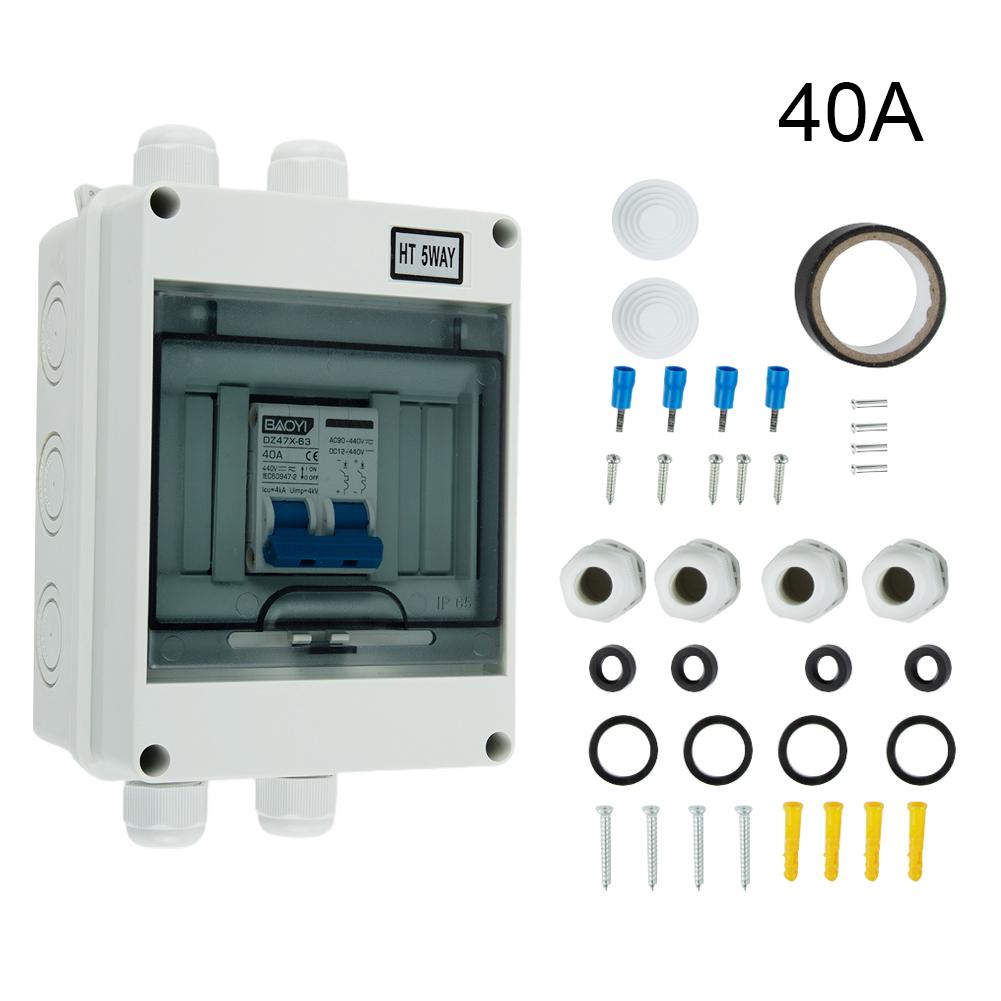 Waterproof Solar Isolator Switch Box DC440V Circuit Breaker PV Disconnect Switch for Wind/Solar/Hybrid System 6 125A Rated